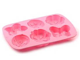 Molde silicona flores e insectos